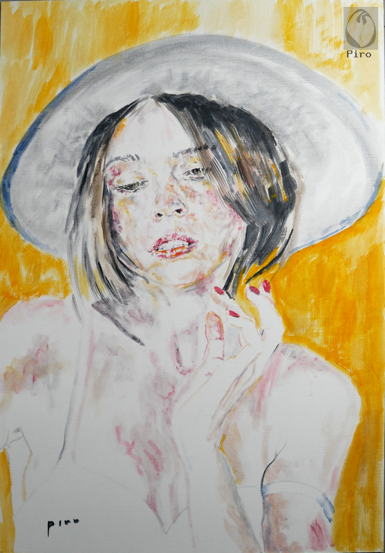oil on paper - olio su carta di Piro